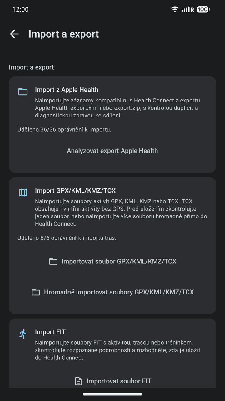 OpenVitals: Import a export