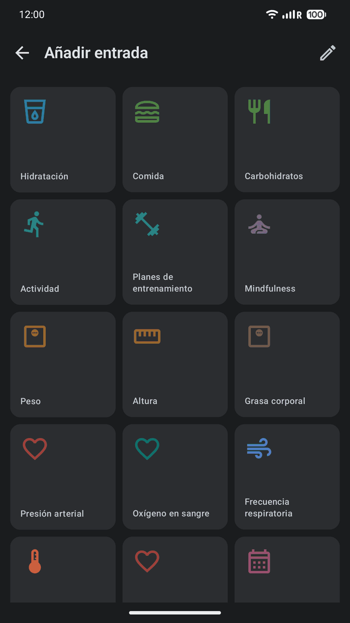 OpenVitals: Añadir entrada