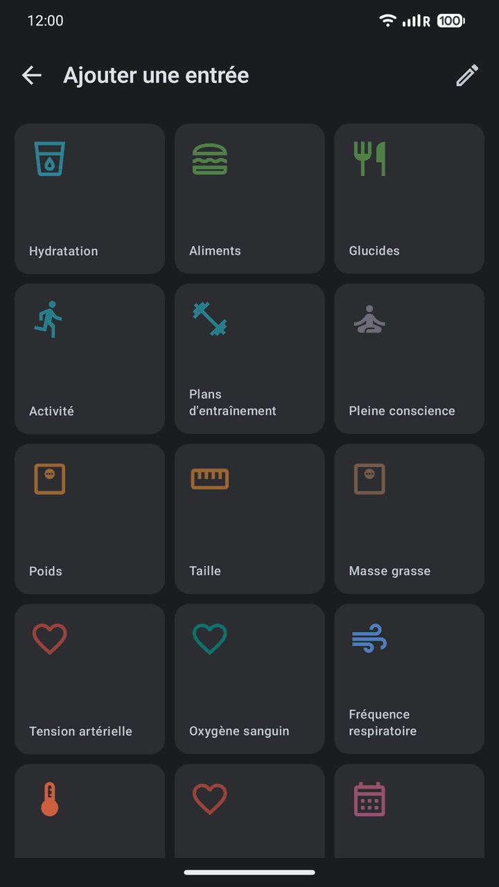 OpenVitals: Ajouter une entrée