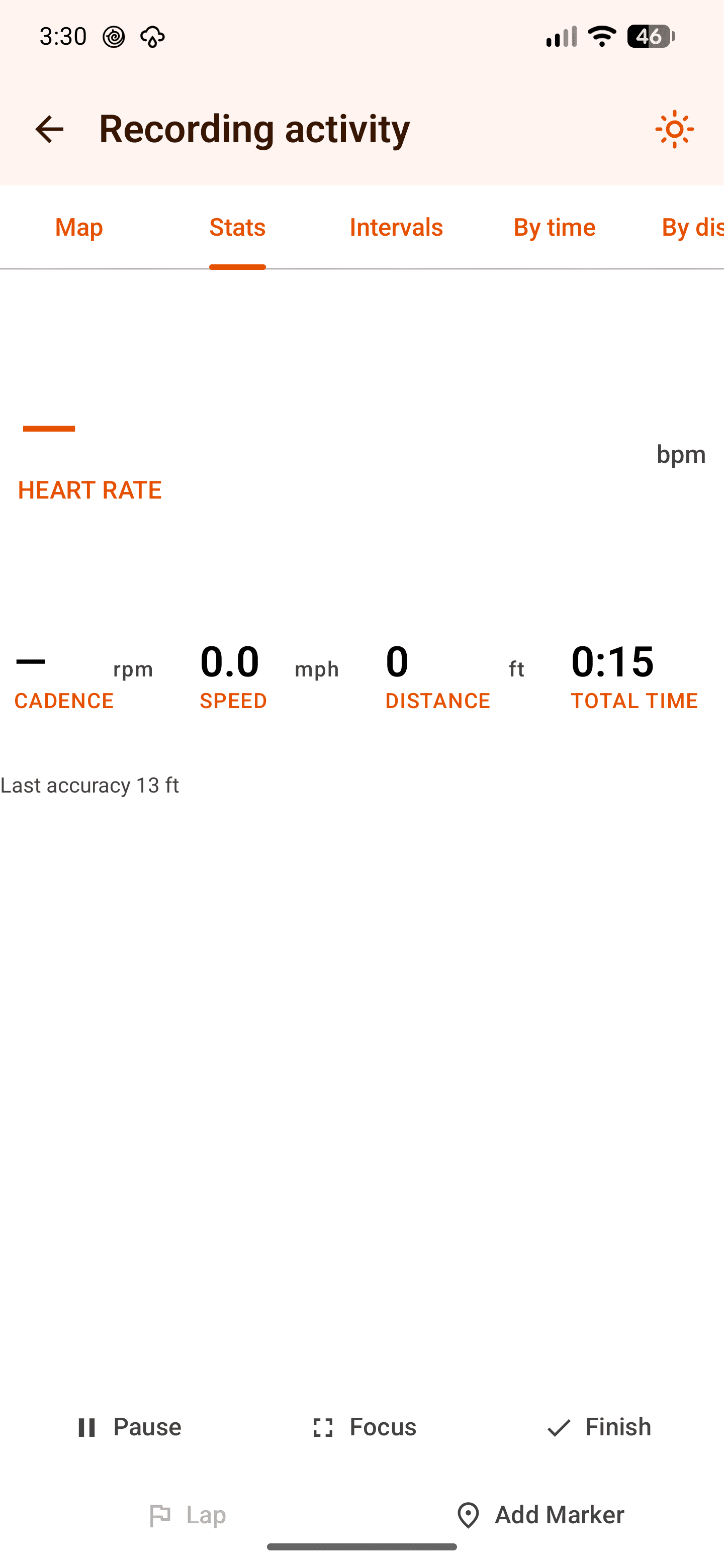 OpenVitals activity recording screen